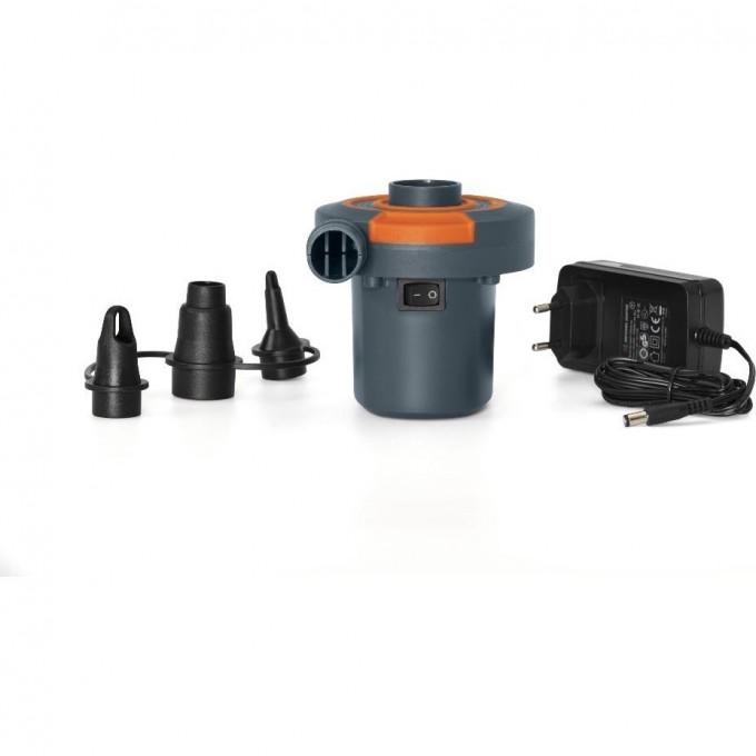 Насос электрический BESTWAY SIDEWINDER AC/DC 12В/220В с адаптером, 490л/м, 3 насадки в комплекте 62142 BW